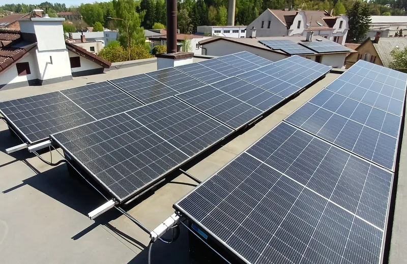 Fotovoltaická elektrárna 10 kW na rodinném domě v Červeném Kostelci, panely na šikmé i ploché střeše